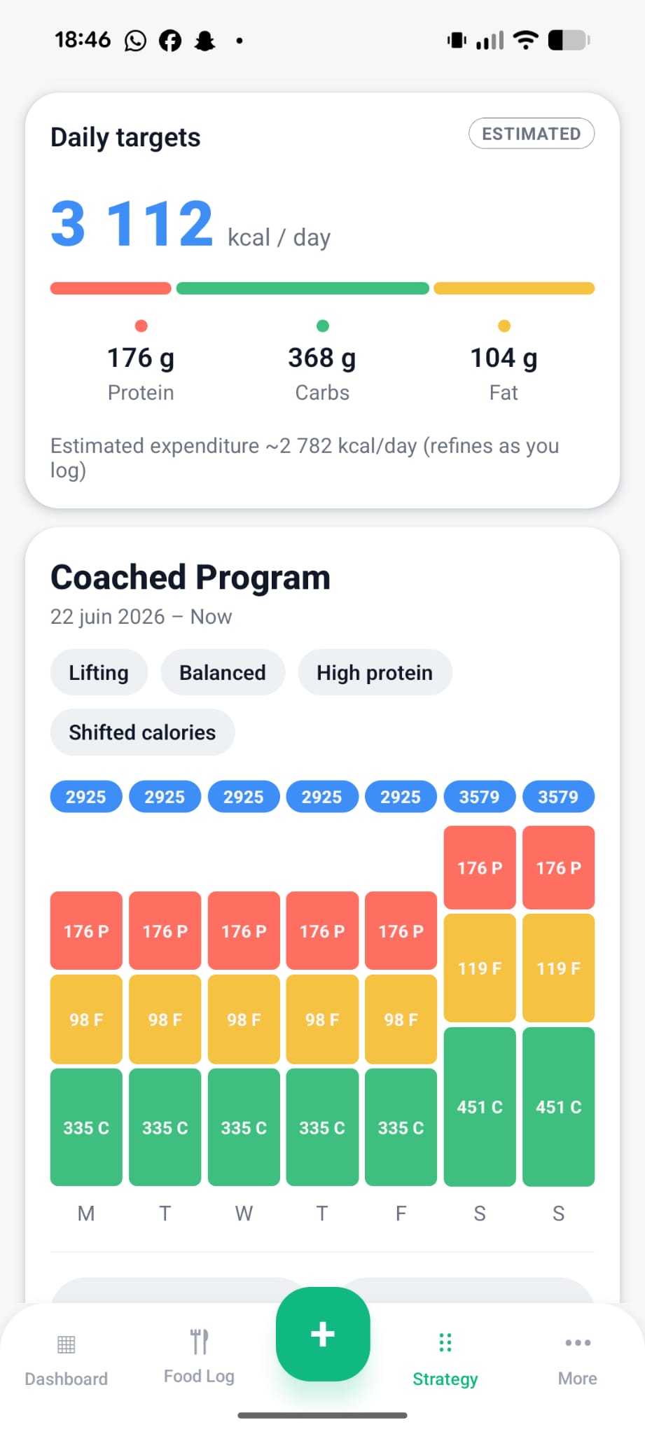 macroBody — daily meals and food log